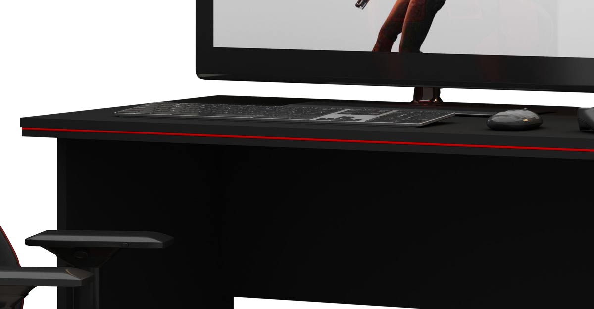 Mesa para Computador Gamer Preto com Vermelho - Gelius Móveis