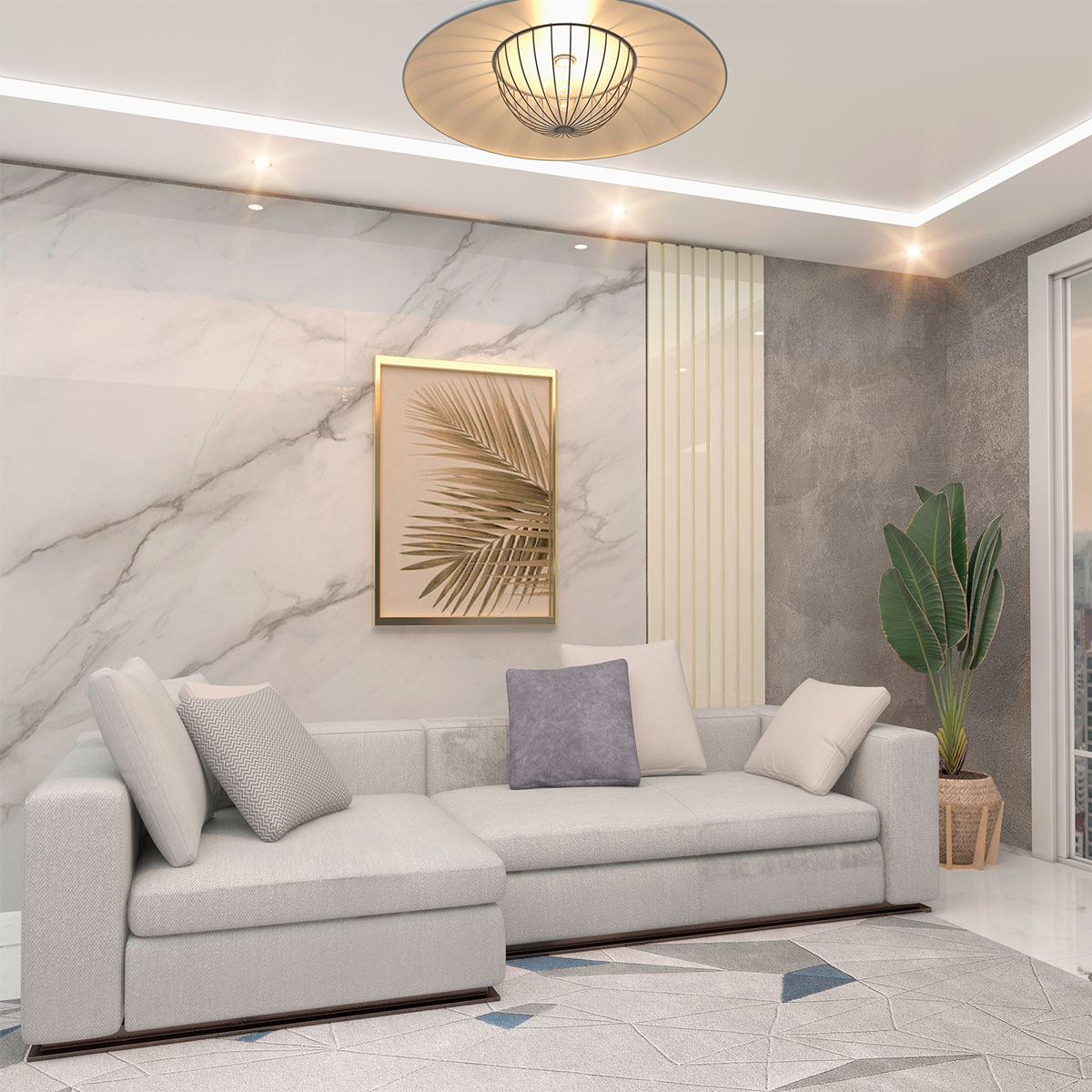 Painel Nobre Ripado 0.50 Off White - Gelius Móveis