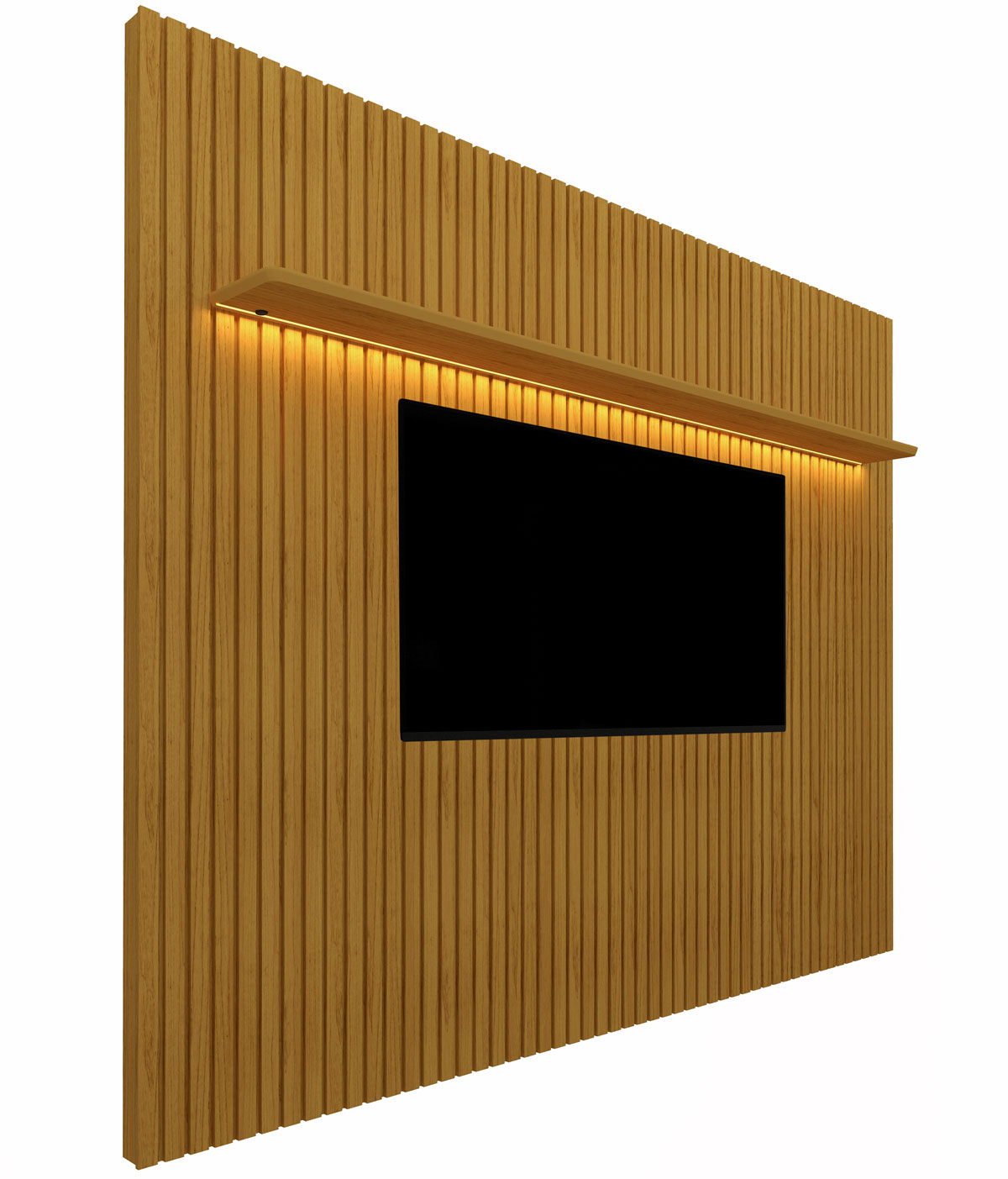 Painel para TV 1.8 Ripado com LED Nobre Naturale - Gelius Móveis