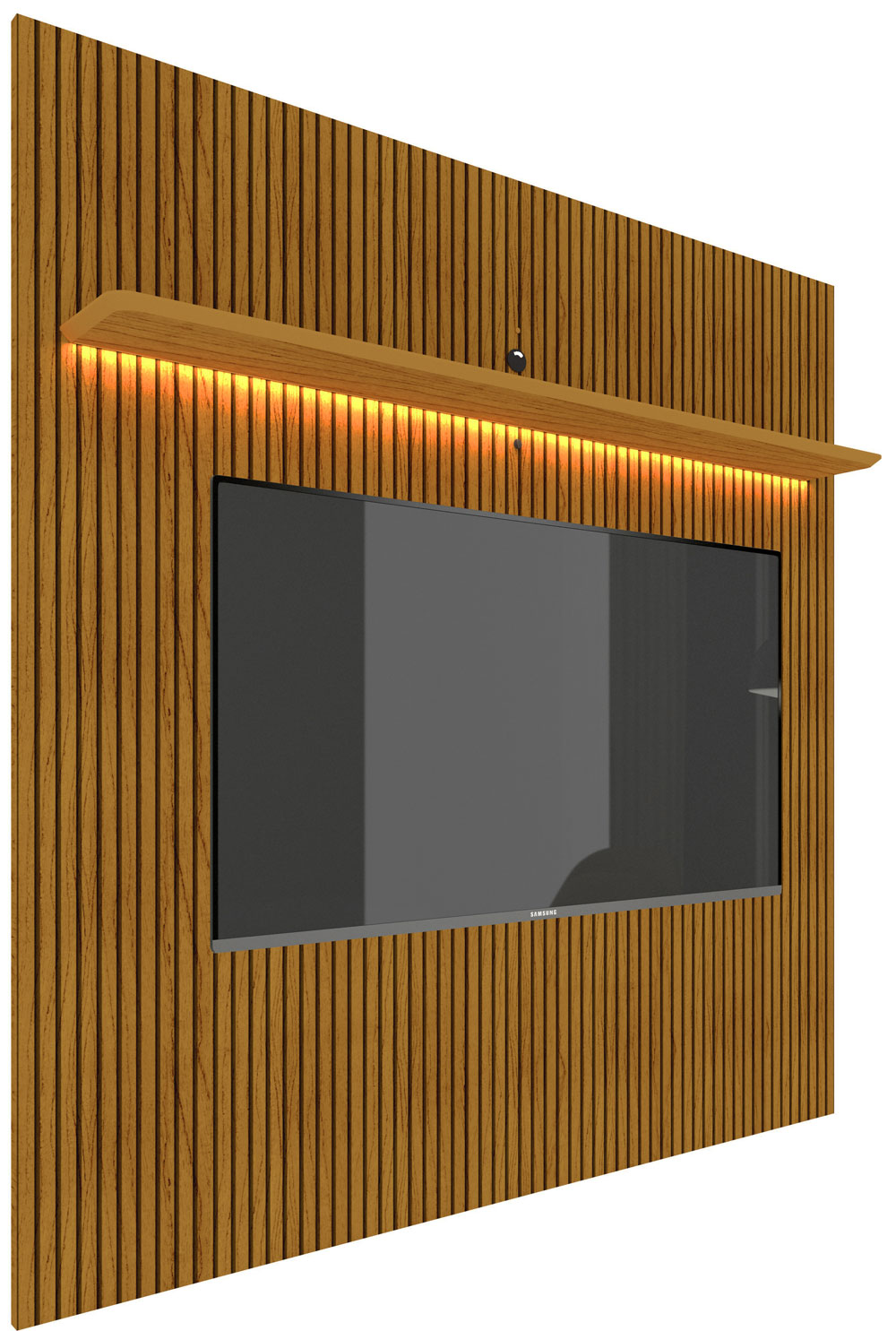Painel para TV 2.2 Ripado 3D com LED Requinte Naturale - Gelius Móveis