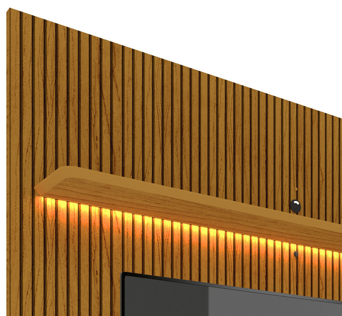 Painel para TV 2.2 Ripado 3D com LED Requinte Naturale - Gelius Móveis