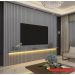 Painel para TV 2.3 Ripado com LED Nobre Cinza - Gelius Móveis