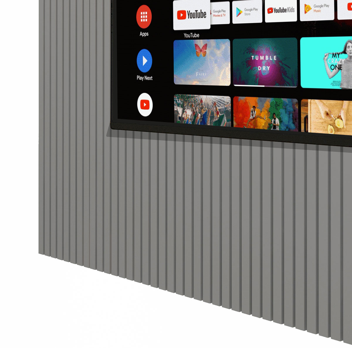 Painel para TV 2.3 Ripado com LED Nobre Cinza - Gelius Móveis