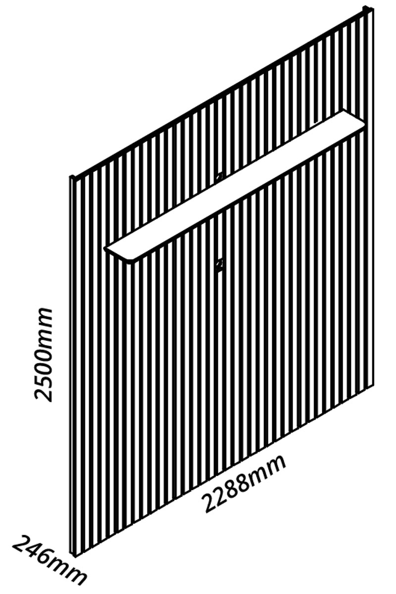 Painel para TV 2.3 Ripado com LED Nobre Cinza - Gelius Móveis