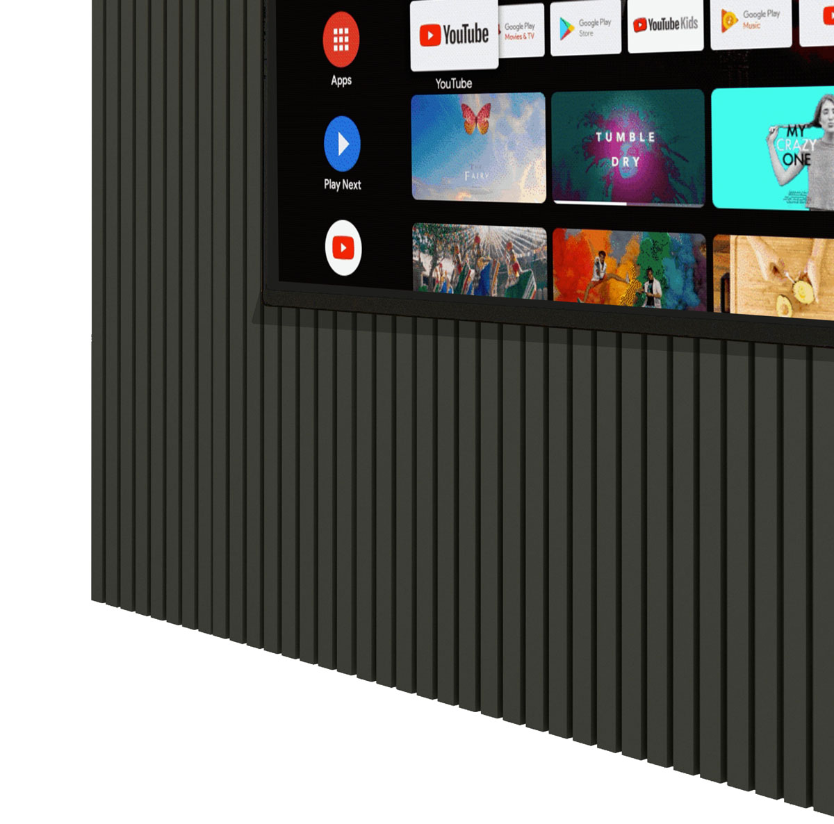 Painel para TV 2.3 Ripado com LED Nobre Grafite - Gelius Móveis