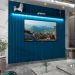 Painel para TV Ripado Com Led Nobre 2.3 Azul Royal - Gelius Móveis