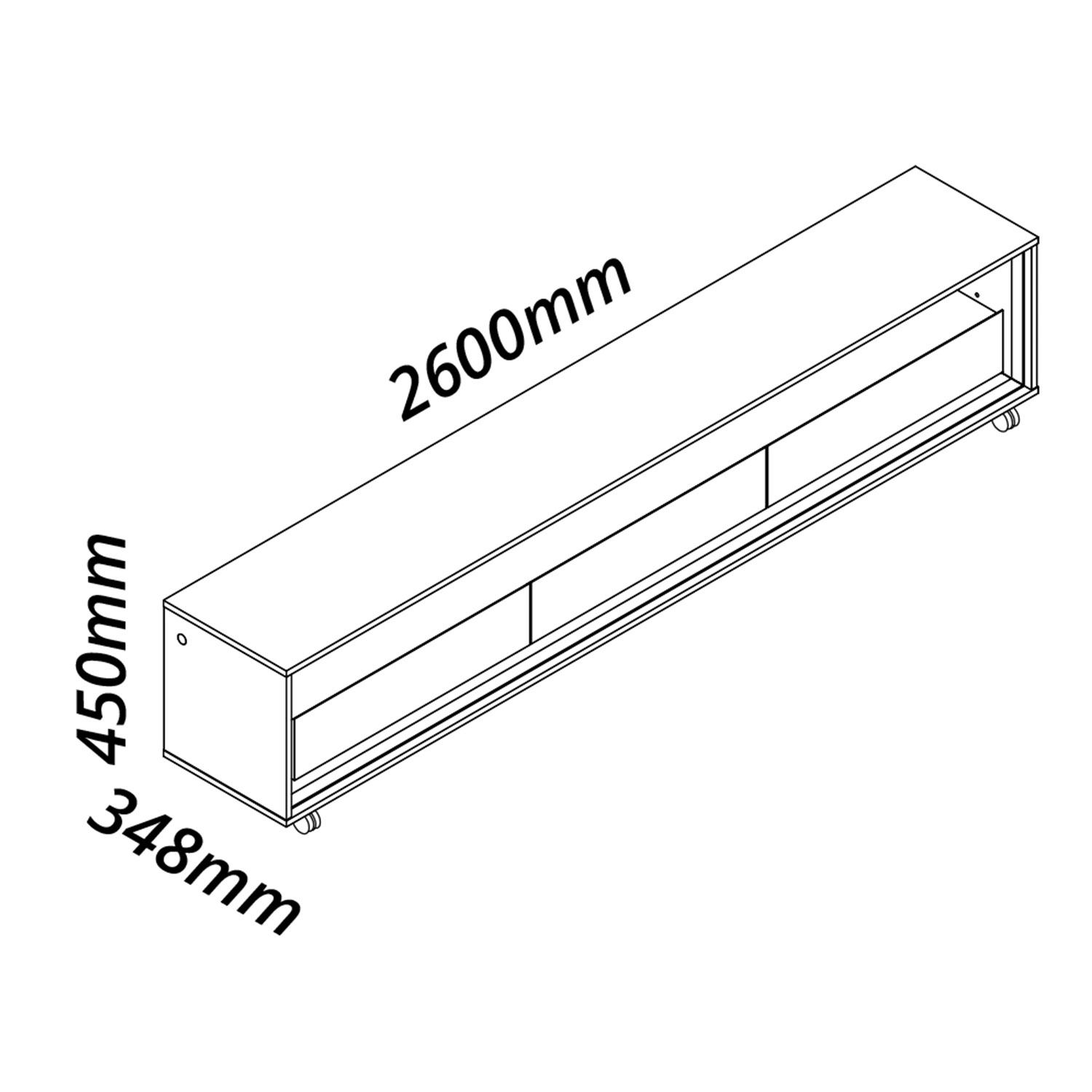 Rack Requinte 2.6 com LED e Rodízio Naturale com Off White - Gelius Móveis