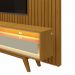 Rack Retrô com Painel 2.3 Ripado com LED Nobre Naturale com Off White - Gelius Móveis