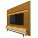 Rack Retrô com Painel 2.3 Ripado com LED Nobre Naturale com Off White - Gelius Móveis