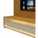 Rack com Painel 1.85 Ripado com LED e Rodízio Nobre Naturale com Off White - Gelius Móveis