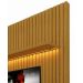 Rack com Painel 1.85 Ripado com LED e Rodízio Nobre Naturale com Off White - Gelius Móveis