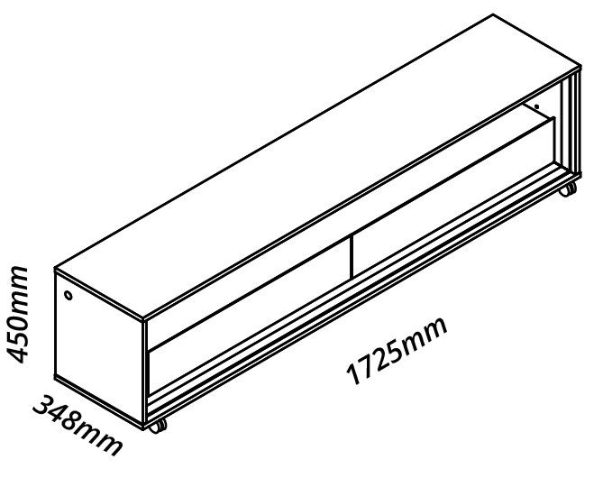 Rack com Painel 1.85 Ripado com LED e Rodízio Nobre Naturale com Off White - Gelius Móveis