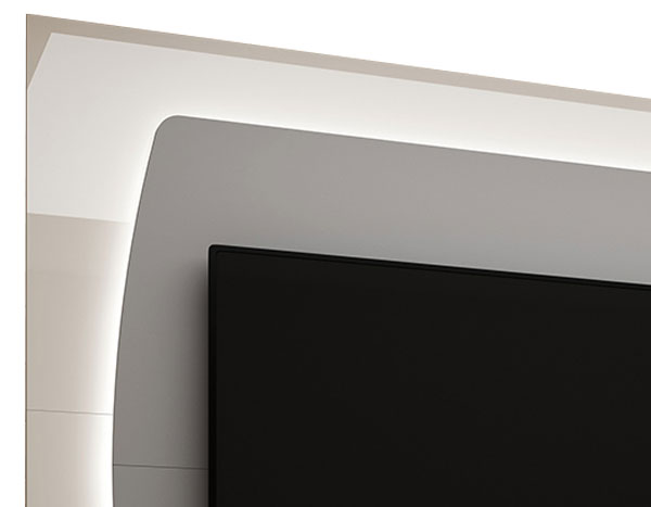 Rack com Painel 2.2 Sublime Cinza com Off White - Gelius Móveis