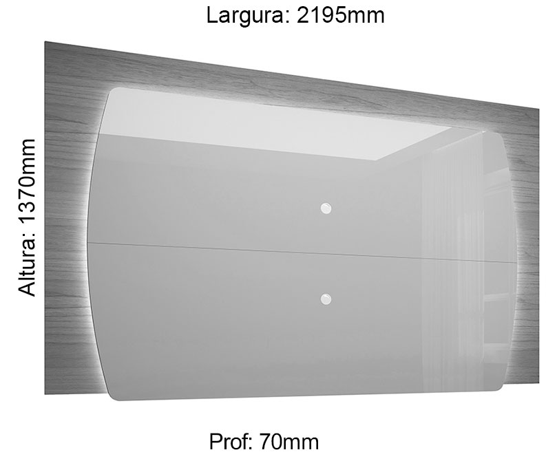 Rack com Painel 2.2 Sublime Cinza com Off White - Gelius Móveis