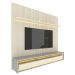 Rack com Painel Requinte 2.2 Ripado 3D com Led Cinza com Off White - Gelius Móveis