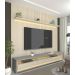 Rack com Painel Requinte 2.2 Ripado 3D com Led Cinza com Off White - Gelius Móveis