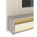 Rack com Painel Requinte 2.2 Ripado 3D com Led Cinza com Off White - Gelius Móveis