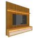 Rack com Painel Requinte 2.2 Ripado 3D com Led Naturale com Off White - Gelius Móveis