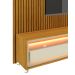 Rack com Painel Requinte 2.2 Ripado 3D com Led Naturale com Off White - Gelius Móveis