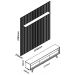 Rack com Painel Requinte Retrô 2.2 Ripado 3D com Led Requinte Cinza com Off White - Gelius Móveis