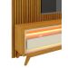 Rack com Painel Requinte Retrô 2.2 Ripado 3D com Led Requinte Naturale com Off White - Gelius Móveis