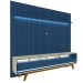 Rack com Painel Ripado com Led Nobre 2.3 Azul Royal com Off White - Gelius Móveis