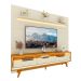 Rack com Painel Royal/Requinte 2.2 C/Pés Madeira Off White com Naturale - Gelius Móveis