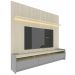 Rack com Painel Sublime 2.2 Ripado 3D com Led Cinza com Off White - Gelius Móveis
