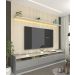 Rack com Painel Sublime 2.2 Ripado 3D com Led Cinza com Off White - Gelius Móveis