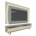 Rack com Painel Sublime 2.2 com Led Cinza com Off White - Gelius Moveis