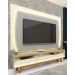 Rack com Painel Sublime 2.2 com Led Cinza com Off White - Gelius Moveis