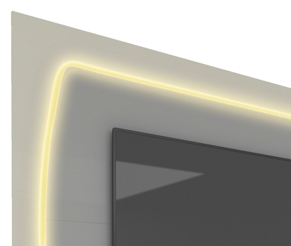 Rack com Painel Sublime 2.2 com Led Cinza com Off White - Gelius Moveis