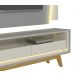 Rack com Painel Sublime 2.2 com Led Cinza com Off White - Gelius Moveis