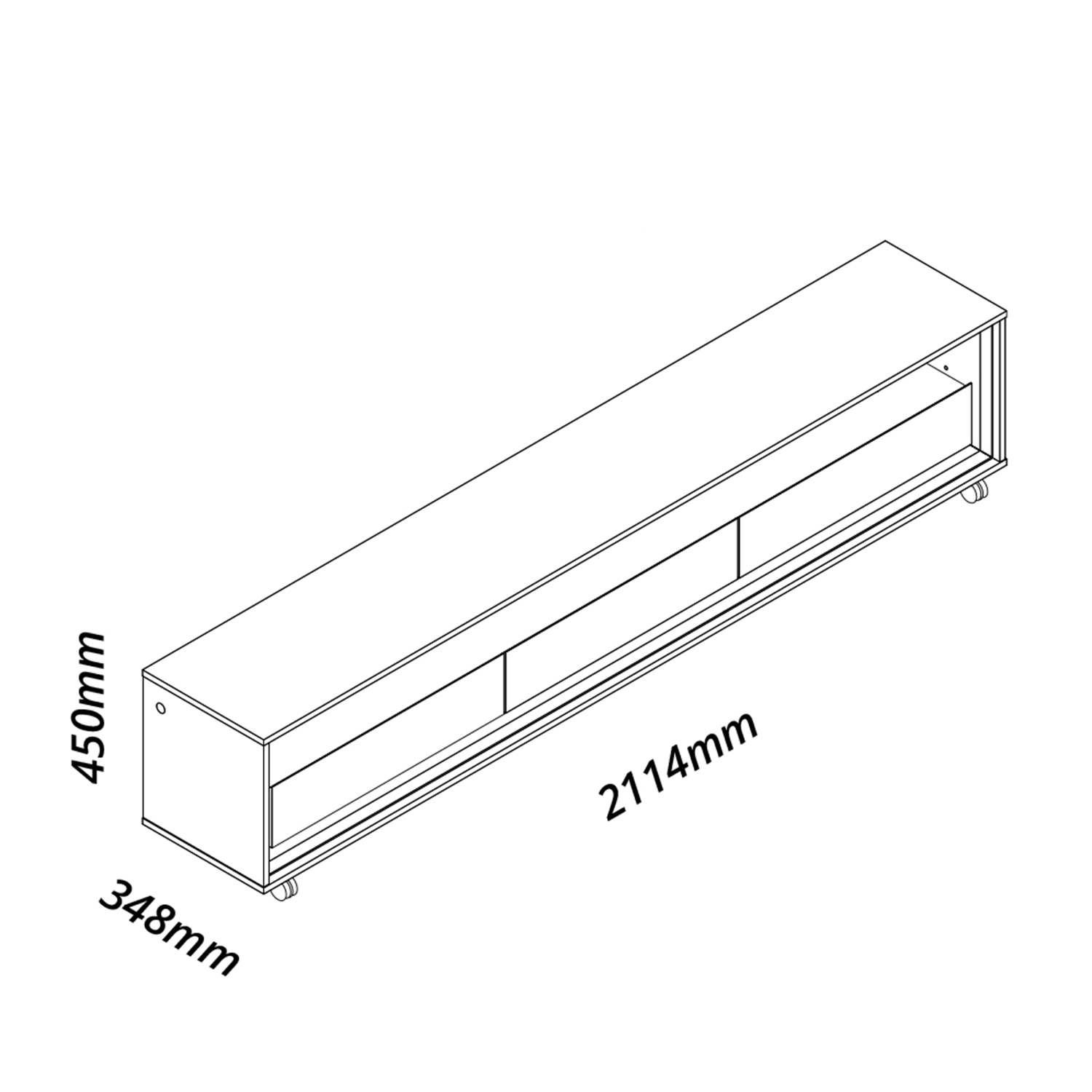 Rack para Sala com Led e Rodizios Castanho com Off White Requinte 2.12 - Gelius Móveis