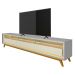 Rack para TV 2.2 Retrô com LED Requinte Cinza com Off White - Gelius Móveis