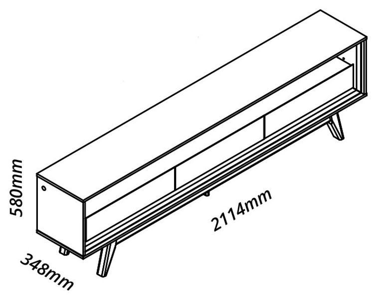 Rack para TV 2.2 Retrô com LED Requinte Cinza com Off White - Gelius Móveis