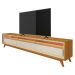 Rack para TV 2.2 Retrô com LED Requinte Naturale com Off White - Gelius Móveis