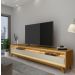 Rack para TV 2.2 Retrô com LED Requinte Naturale com Off White - Gelius Móveis