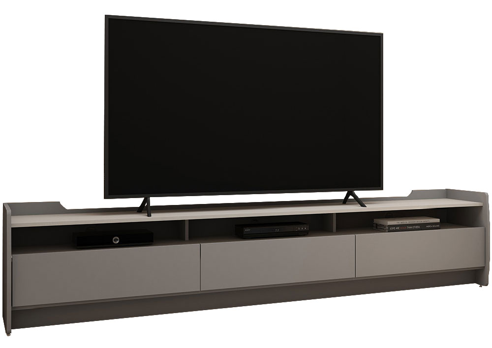 Rack para TV 2.2 Sublime Cinza com Off White - Gelius Móveis