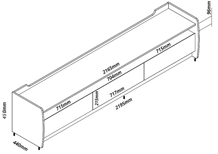 Rack para TV 2.2 com Rodízio Sublime Cinza com Off White - Gelius Móveis