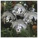 12 Bolas Enfeite Natalino Árvore De Natal Prata 80mm