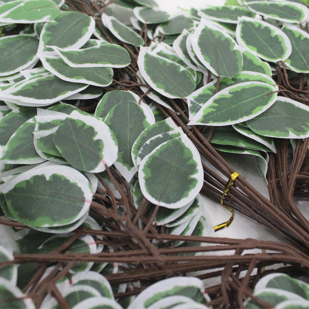 12 Ramos Decoração Arranjo Ficus Artificial Planta Decorativa Plástico 14 Galhos Cada 55cm