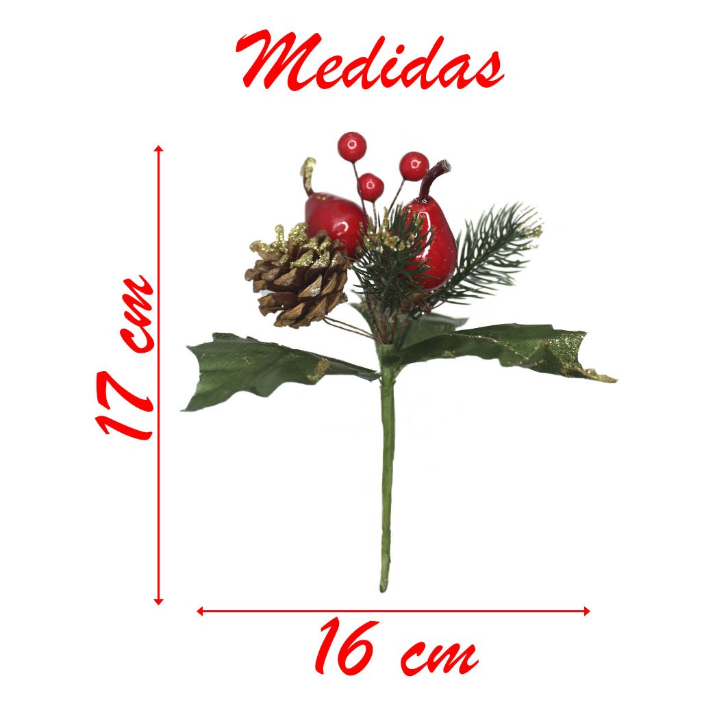 12 Ramos Pera Decoração De Natal Artificial 17cm