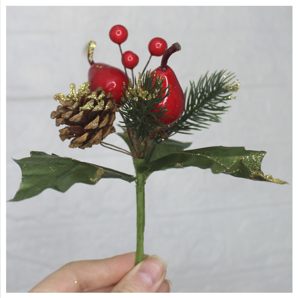 12 Ramos Pera Decoração De Natal Artificial 17cm