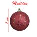24 Bolas Enfeite Natalino Árvore Natal Vermelho Glitter 70mm
