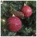 36 Bolas Enfeite Natalino Árvore Natal Vermelho Gliiter 70mm