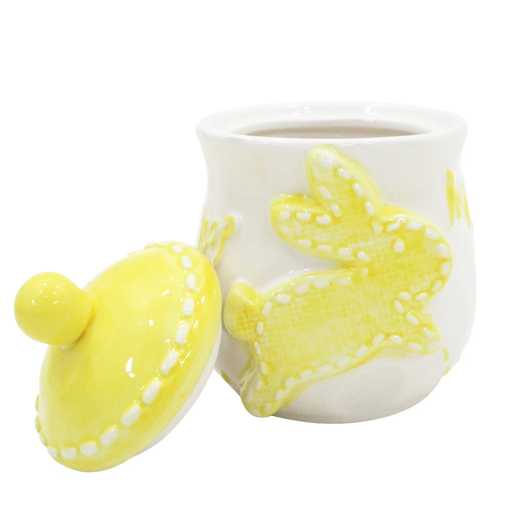 Açucareiro de Coelhinho da Páscoa Amarelo Em Cerâmica - 355ml