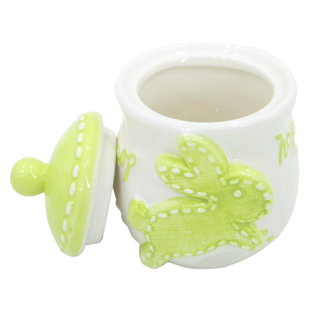 Açucareiro de Coelhinho da Páscoa Verde Em Cerâmica - 355ml