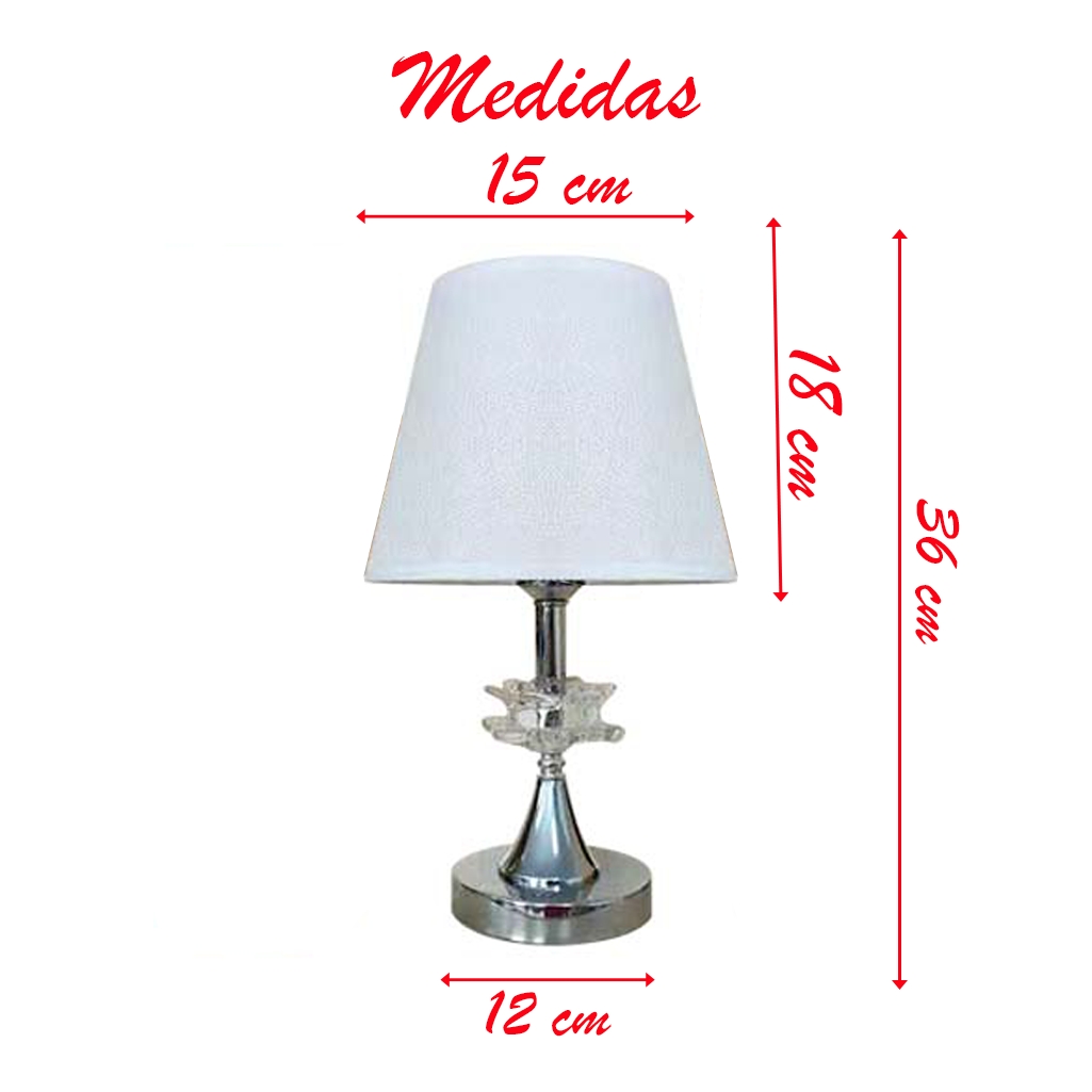 Abajur Luminária Branca De Mesa 15x36cm Bivolt 110/220v