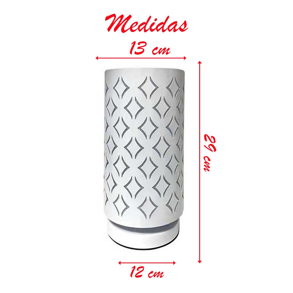 Abajur Luminária Branca De Mesa 29cm Bivolt 110/220v